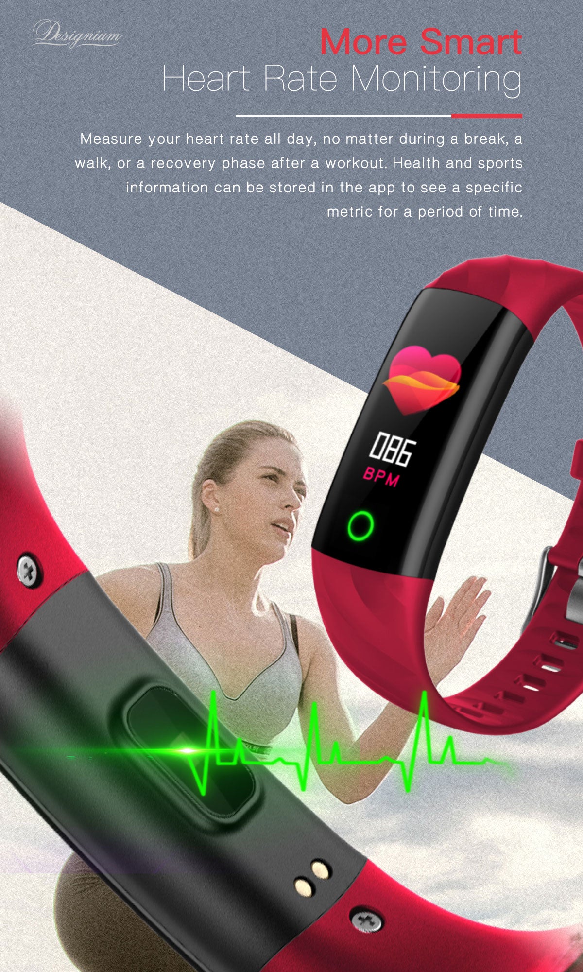 Generic Smart Watch 1.14 Inch Heart Rate Bracelet Fitness Smartwatch |  Jumia Nigeria